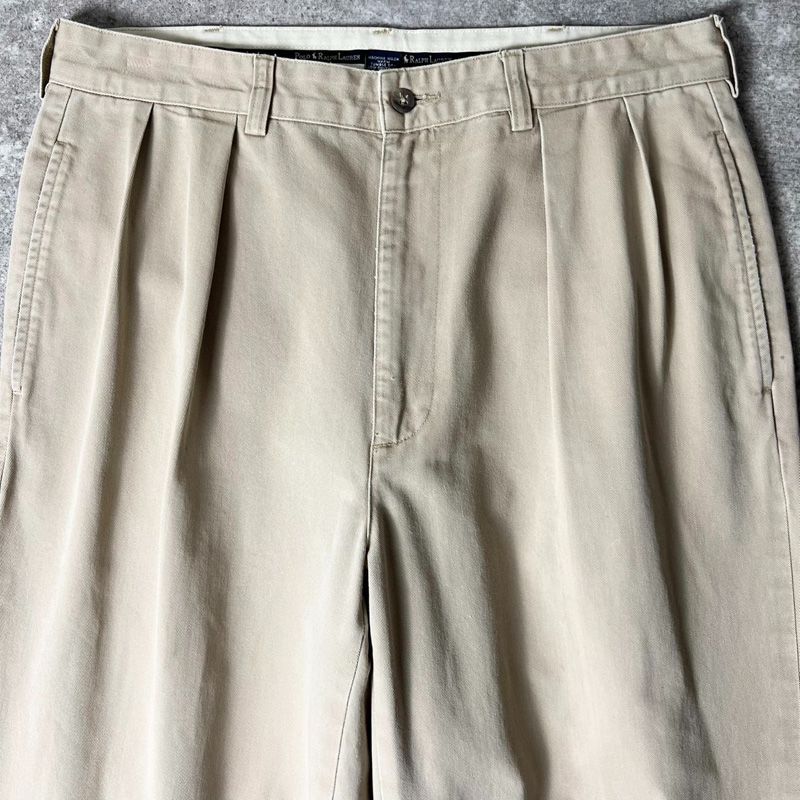 Polo Ralph Lauren ポロチノ 90s00s チノパン 34×32 90s POLO RALPH LAUREN 2タック コットン チノ パンツ 34 32