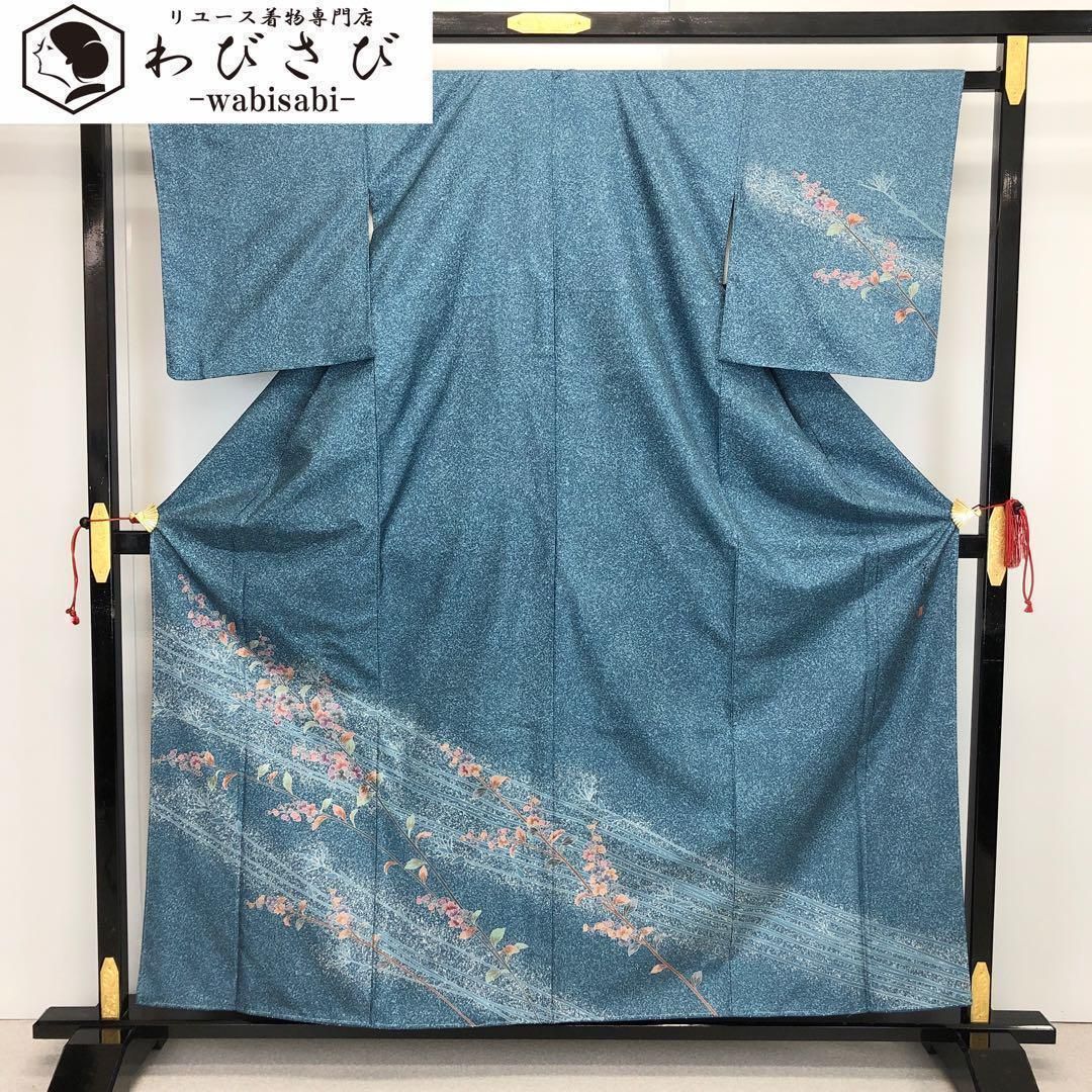 袋帯 正倉院 折れ曲がる 煌びやかな花唐草模様 金糸 若竹色 O-4453 