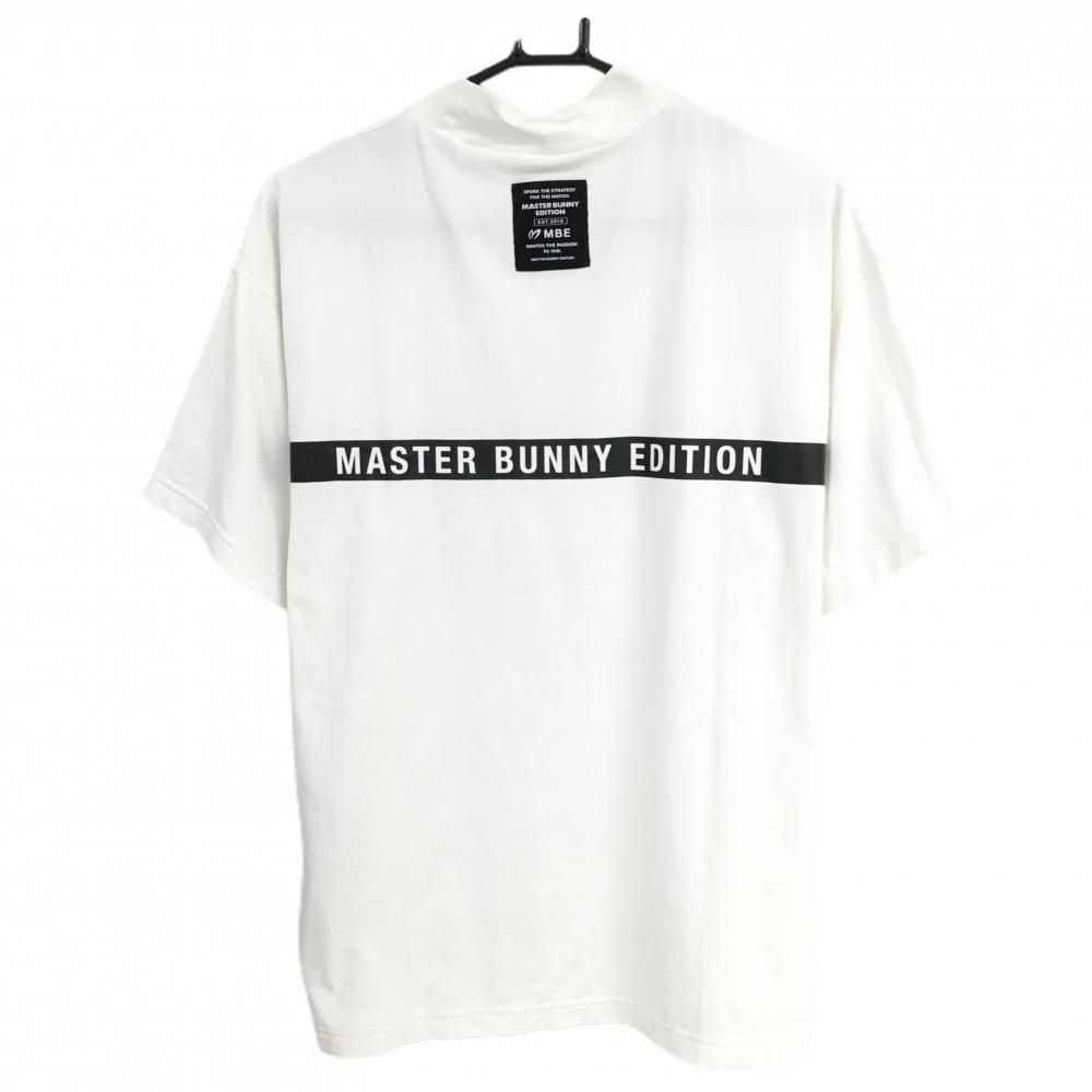 美品】マスターバニー 半袖ハイネックシャツ 白×黒 フロントロゴ