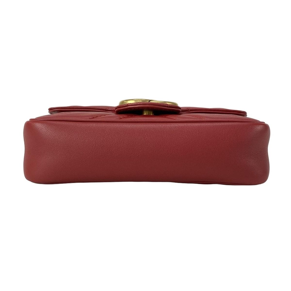 グッチ GGマーモント キルティング ミニバッグ 小銭入れ 財布 レザー レッド GUCCI（グッチ）の「グッチ☆ GGマーモント キルティング レザー
