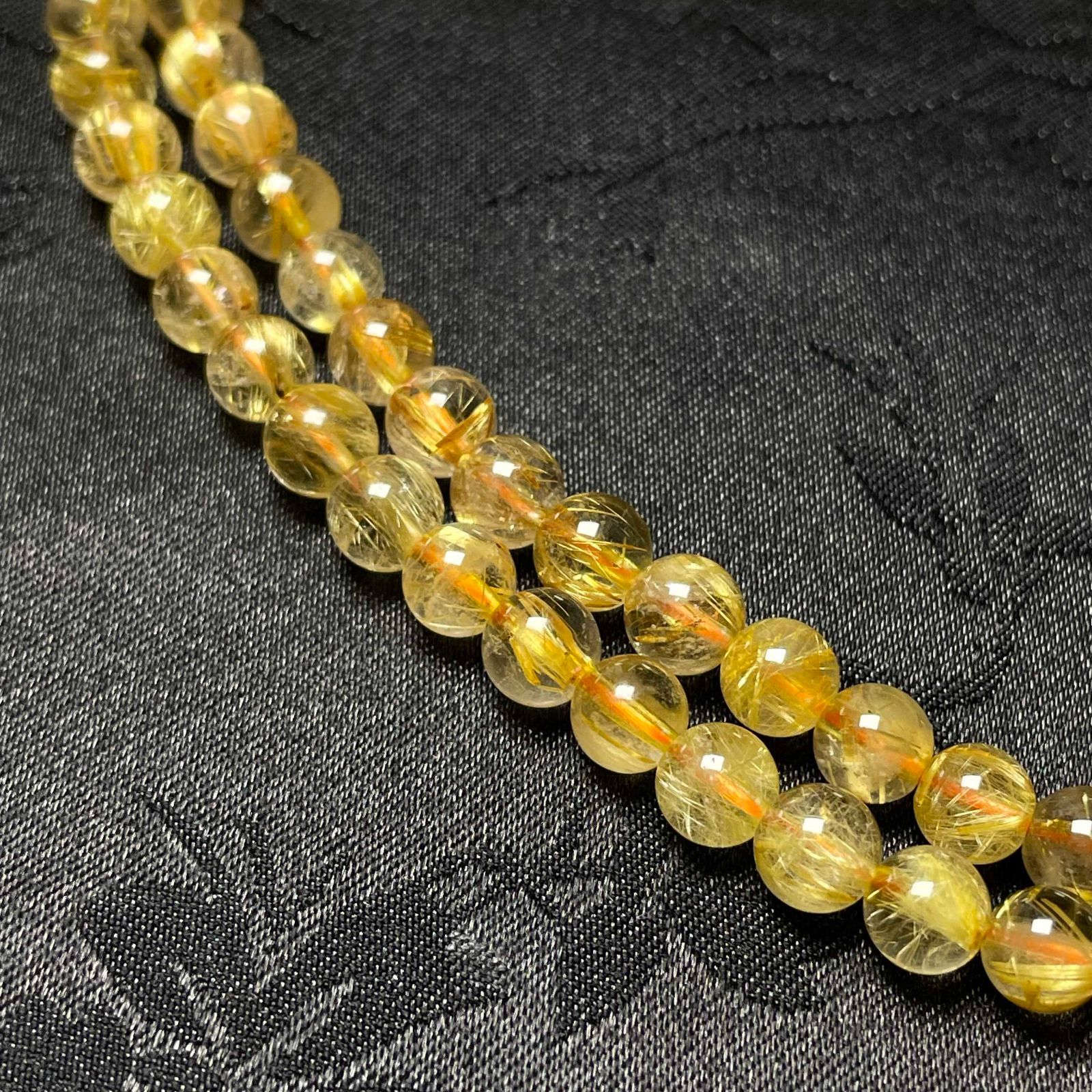 EU製 タイチンルチル 黄金針水晶 ゴールド 金運 開運 3本巻きブレスレット パワーストーン プレゼント 5.8-6.2mm ZB9532 FORTGASGNV_COM_BR