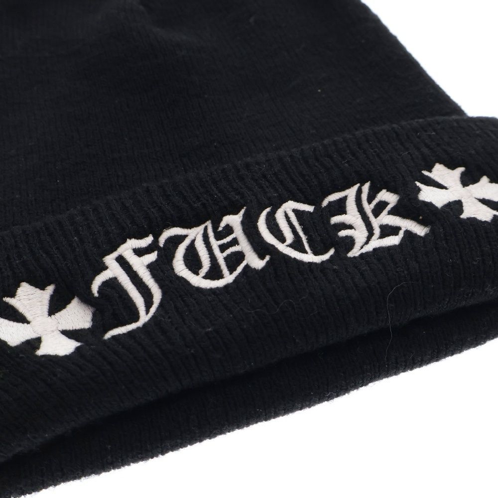 クロムハーツ CHロゴ刺繍  ビーニー ニット レア ニット帽 ブラック CHROME HEARTS クロムハーツ（原本無） 国内正規品 CHプラス