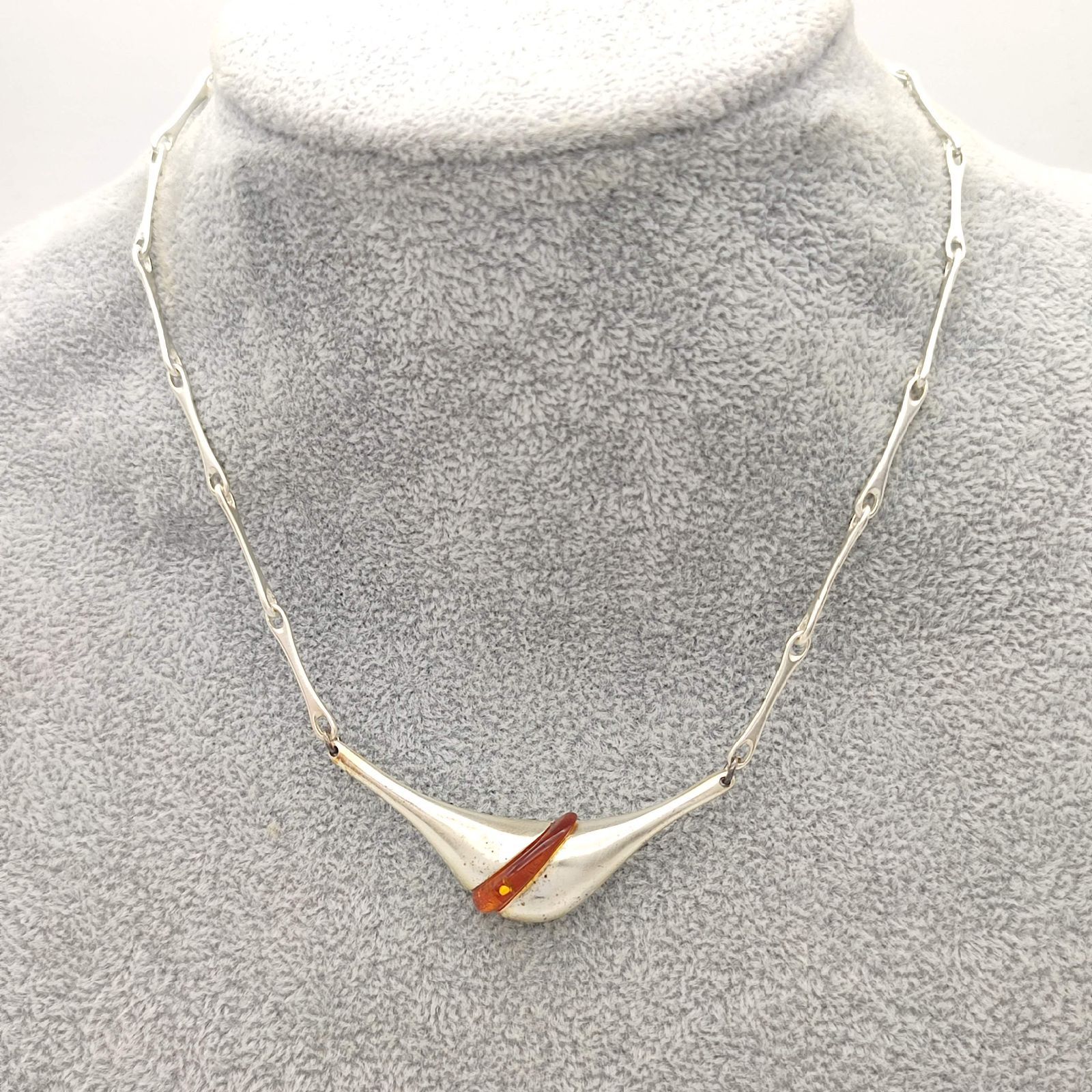 琥珀　アンバー　vintage silver 925 ネックレス LAPPONIA ラポーニア デザインネックレス 琥珀 アンバー SILVER