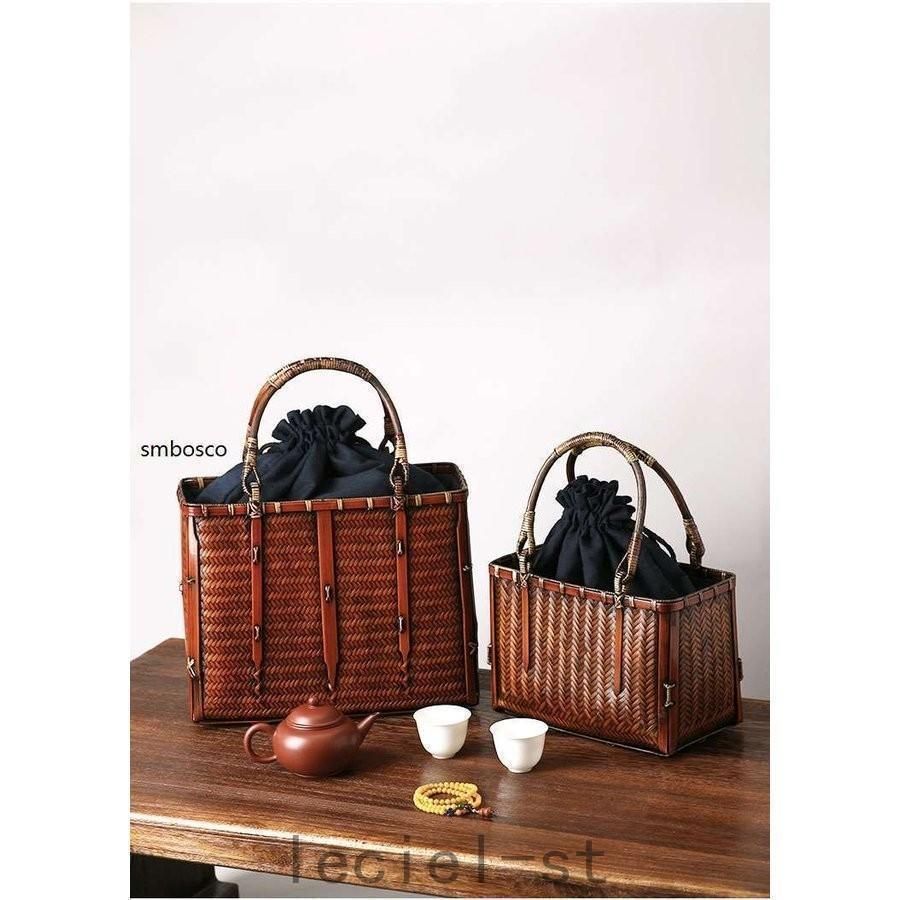 匠の技 和風 手編み 竹編みバッグ 便攜 手提げ カゴバッグ 茶道 収納バッグ 買い物かご 真竹 トートバッグ 職人手作り 竹編み かごバッグ 匠の技 和風 トートバッグ 真竹 茶道具