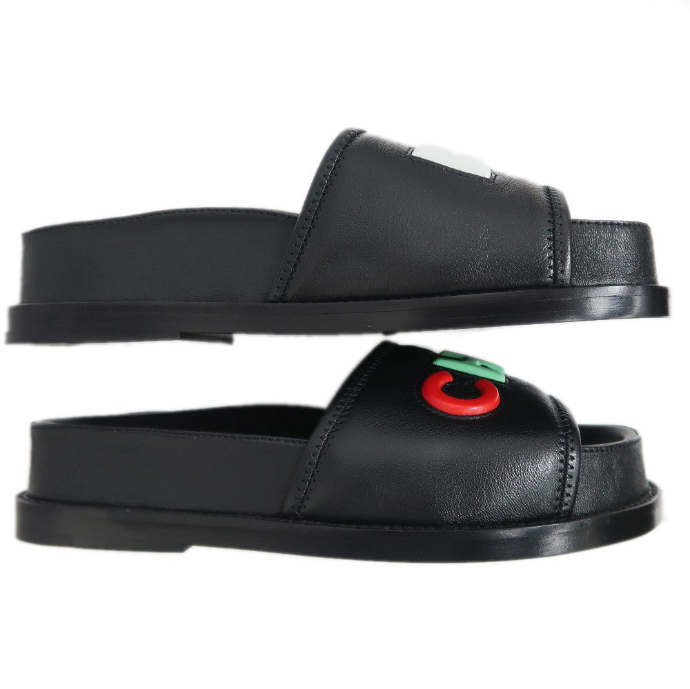 名東】シャネル マルチカラー ロゴサンダル G38933 ブラック サイズ36C