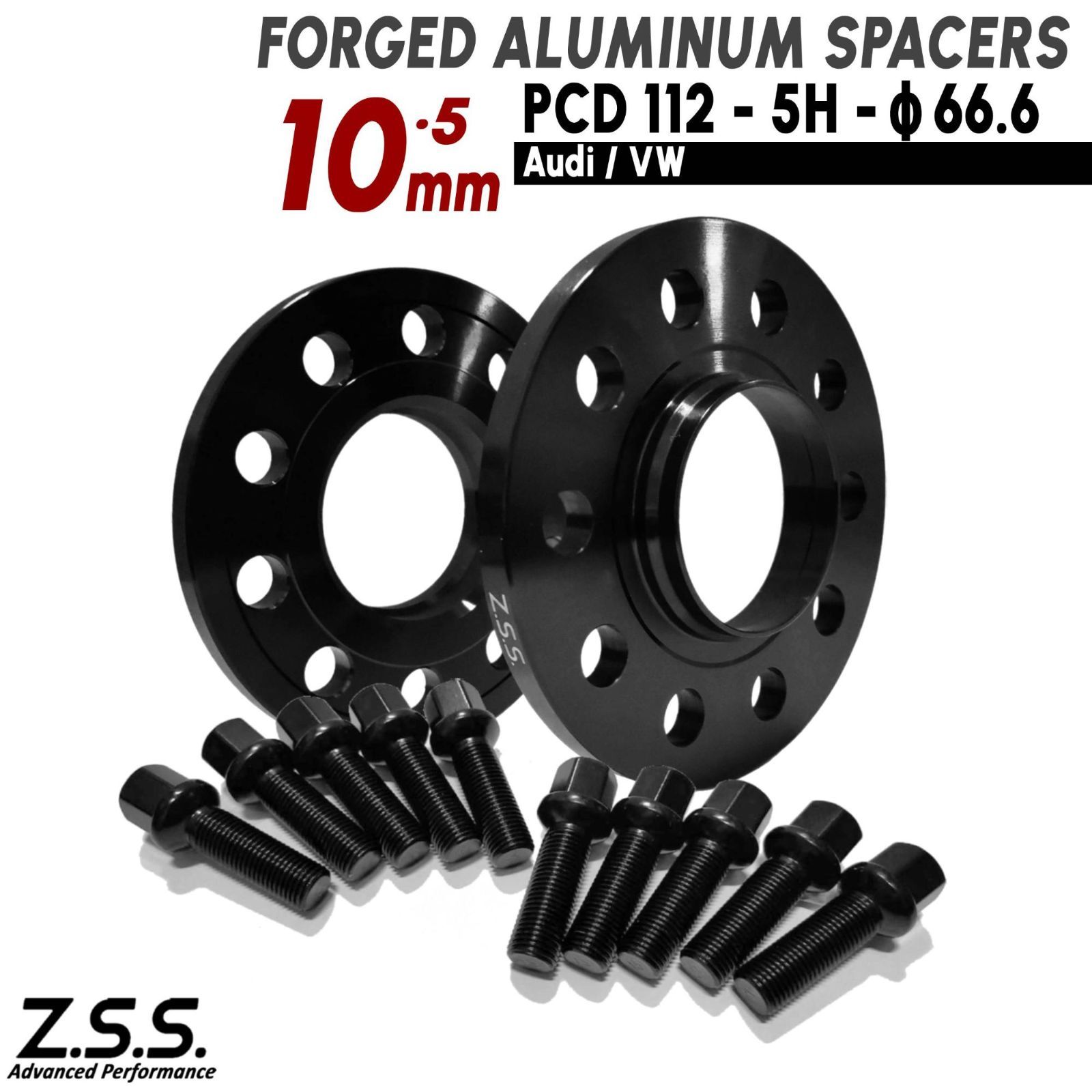 Z.S.S. AP アウディ AUDI A5 3CA-F5DEZL 3CA-F5DTPL 3AA-F5DDWL スペーサー 10mm PCD112 5穴 66.6φ M14xP1.50 R13ボルト付き