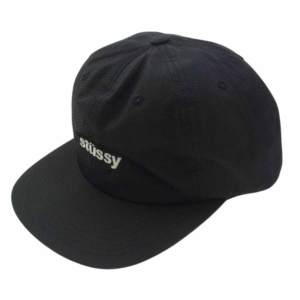 STUSSY ステューシー 刺繍 ロゴ CAP ナイロン キャップ ブラック