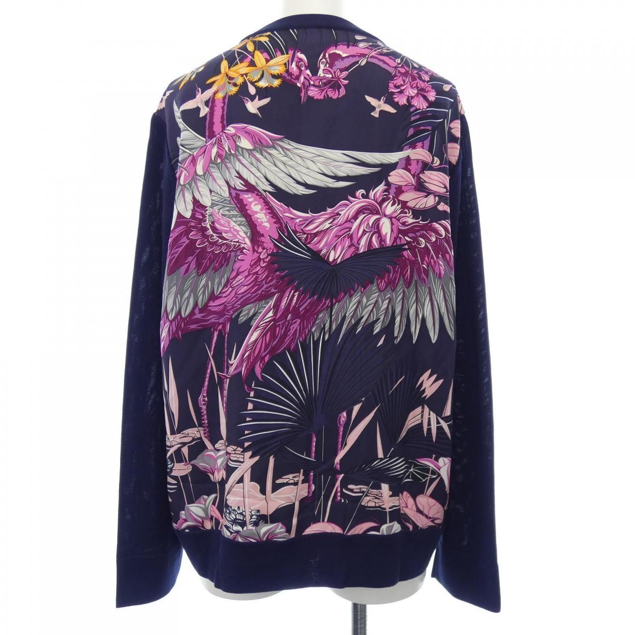 エルメス HERMES FLAMINGO PARTY *77-7771 ツイルレーヌ カーディガン