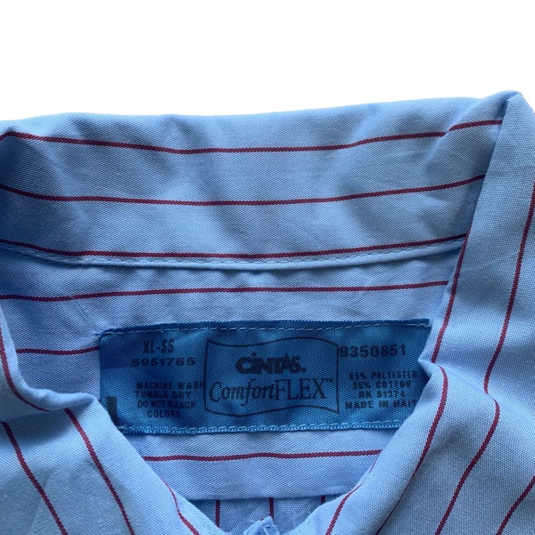 230519ARA1● CINTAS STRIPE WORK SHIRT ストライプ ワークシャツ ヴィンテージ 半袖ワークシャツ 半袖 ビンテージ vintage シャツ