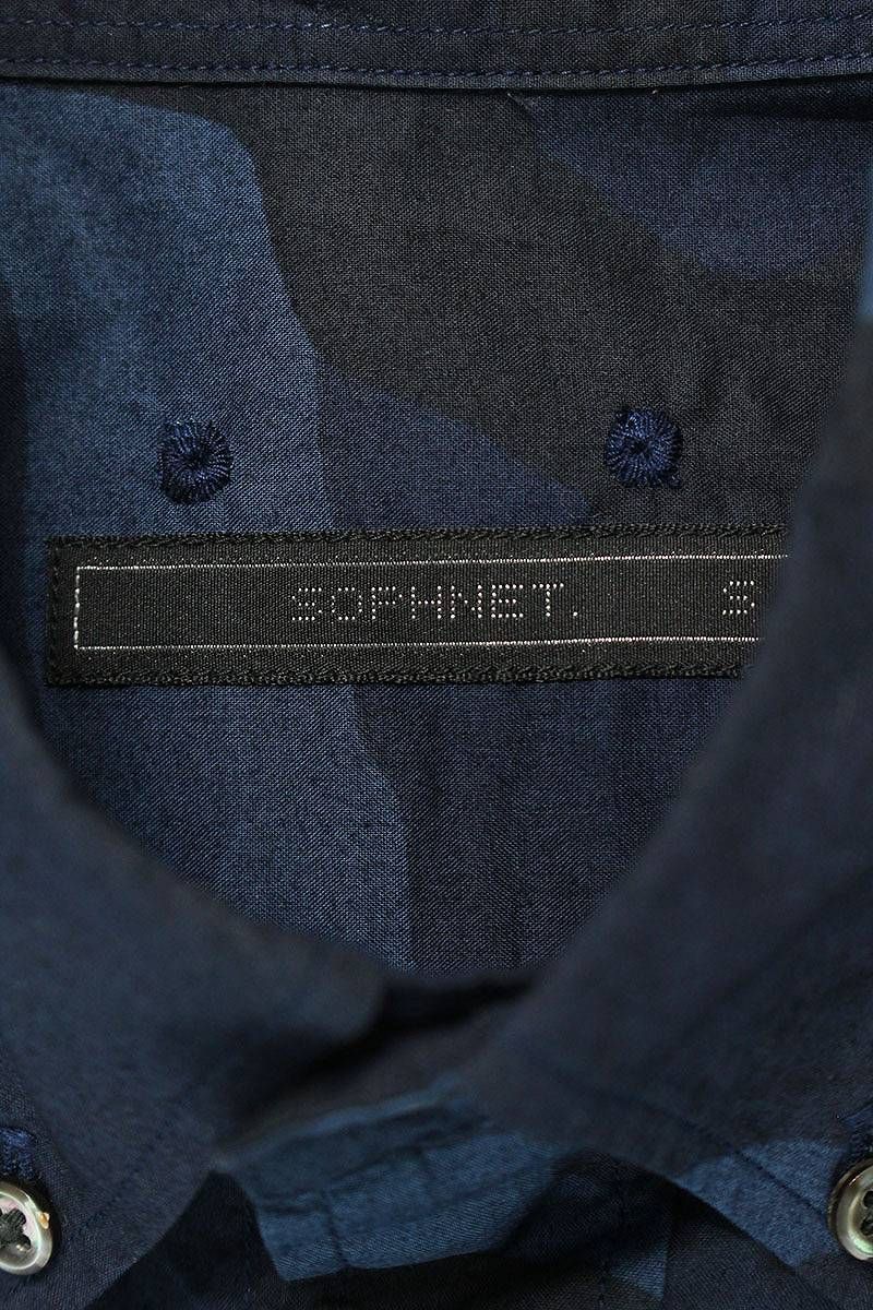 トップスソフネット  SOPH-160092 ロゴ刺繍カモフラ柄ボタンダウン長袖シャツ メンズ S
