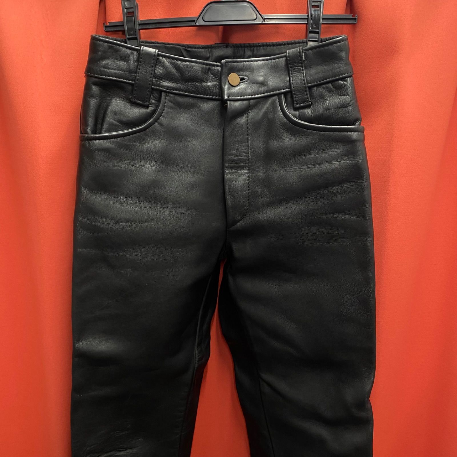 vanson バンソン✨レザーパンツ【30(Ｍ選択)】USA製 アメリカ製　黒 VANSON バンソン レザー パンツ ストレート ブラック アメリカ製