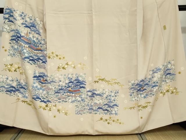 風景草花文 正絹