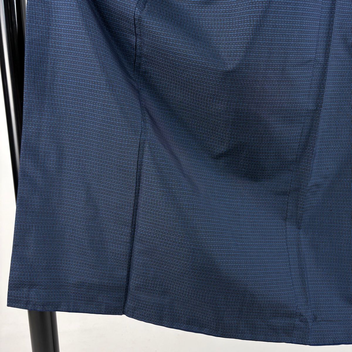 男着物 身丈136.5cm 裄丈65cm S 袷 大島紬 アンサンブル 証紙 幾何学 紺色 正絹 秀品
