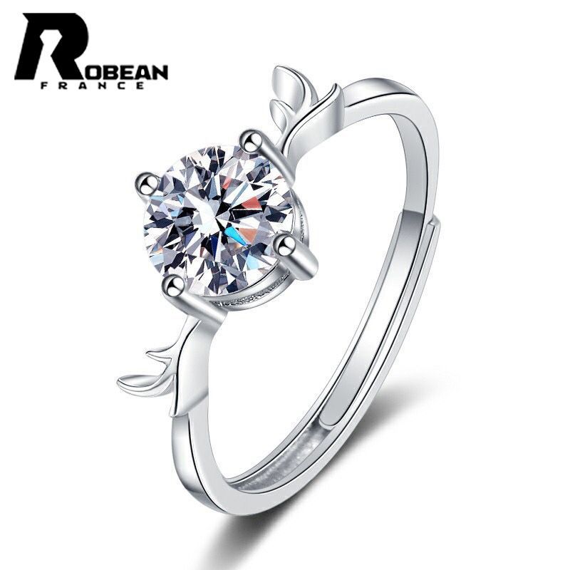 上品 EU製 ☆ROBEAN・人工ダイヤモンド・リング☆s925 シルバー 合成