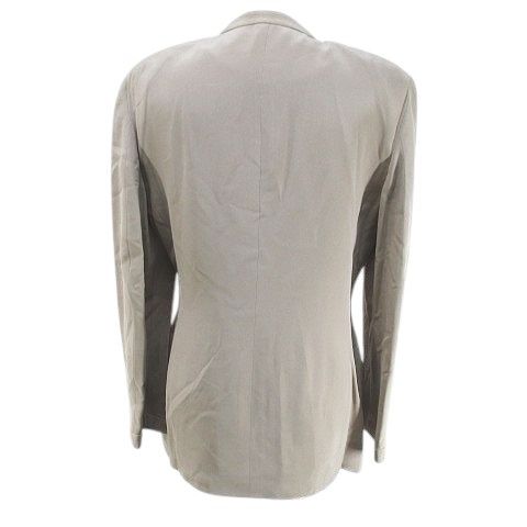 ジョルジオアルマーニ GIORGIO ARMANI アンサンブル ノーカラージャケット ノースリーブ カットソー 絹 シルク 38 ベージュ系 イタリア製 裏地 無地