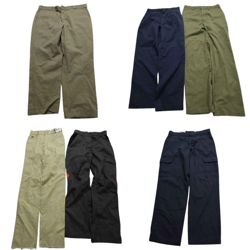 古着卸 まとめ売り ワーク パンツ 6枚セット (メンズ 28 /32 /33 /36 /42 ) ストレート ワイド カーゴ 中古 古着 MZ0037