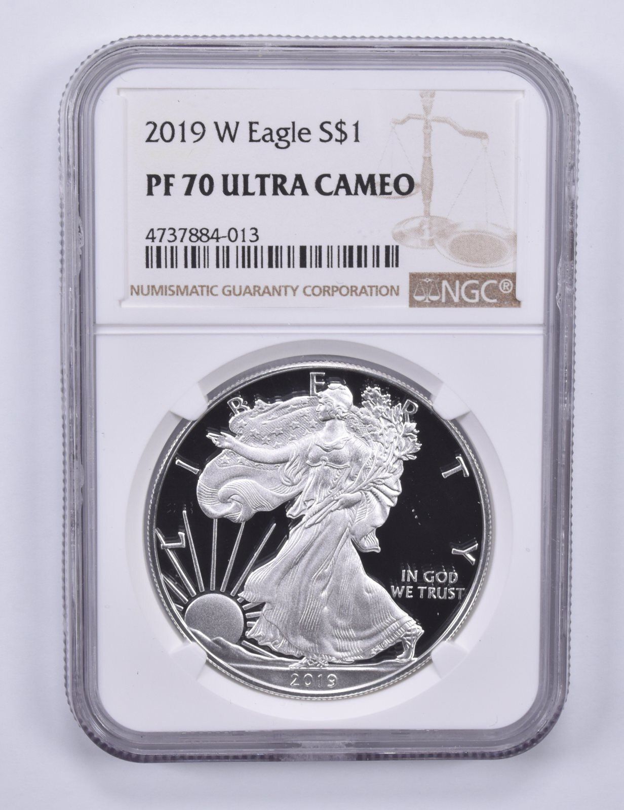 2019W アメリカン シルバー イーグル PF70 UCAM NGC ブラウンラベル