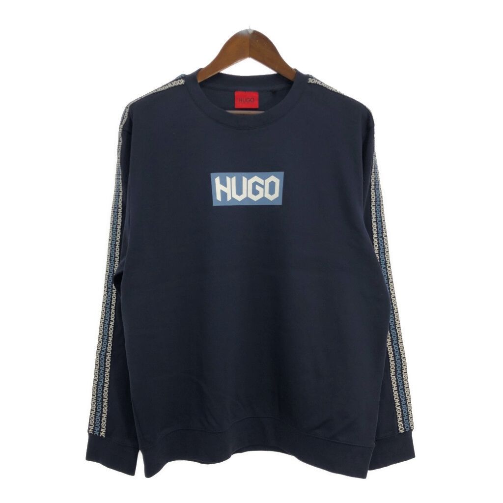 HUGO BOSS ヒューゴボス スウェット ロゴ ネイビー (メンズ XL) 中古 古着 S9002