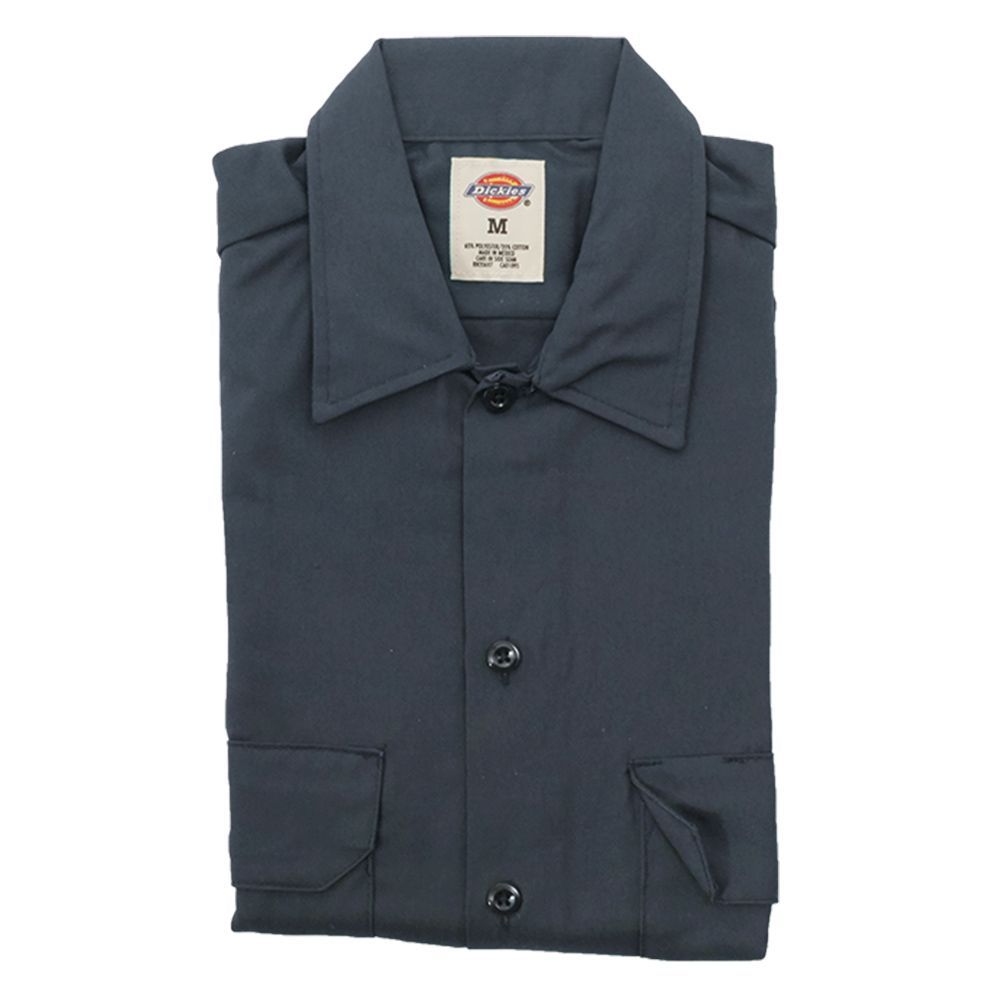 DN.ダークネイビー  XL  ディッキーズ dickies 長袖ワークシャツ ワークシャツ メンズ 作業着 作業服 長袖 オープンシャツ ロングスリーブ 無地 シンプル 仕事 メンズシャツ 普段着 おしゃれ ボ