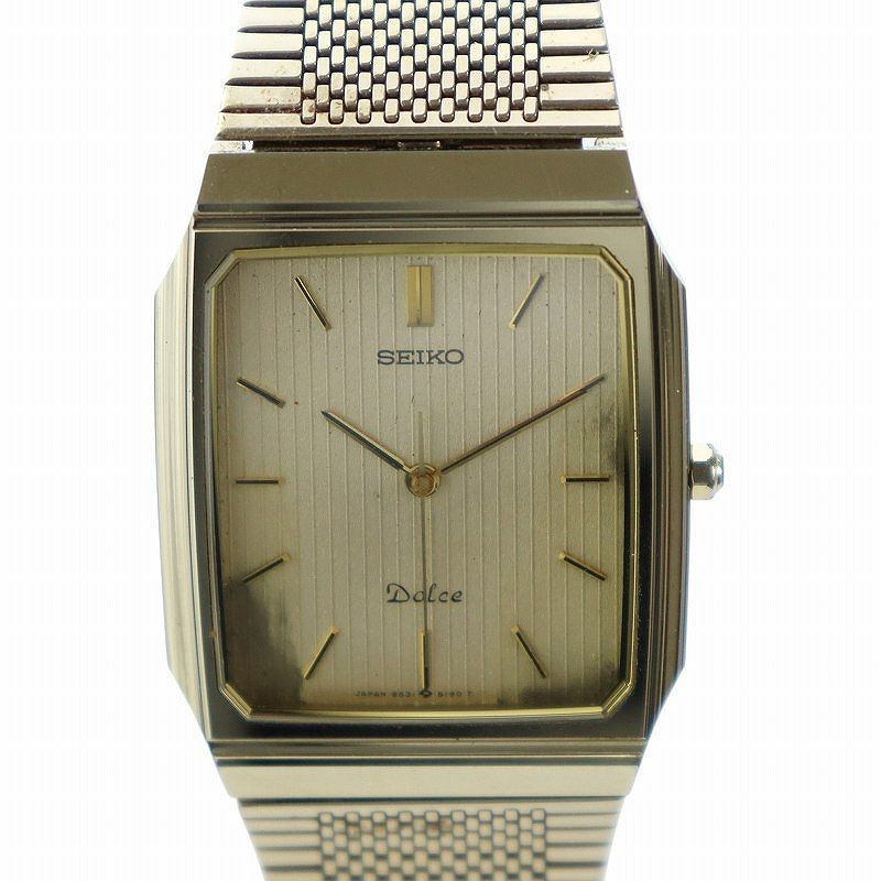 稼働 SEIKO Dolce 腕時計 タングステン ゴールドラメ文字盤 1188 セイコー SEIKO Dolce ドルチェ 腕時計 ウォッチ クォーツ