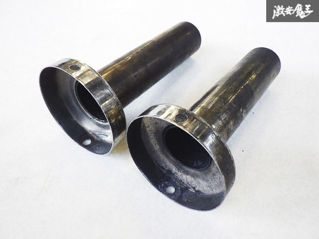 社外 汎用 デュアル出し マフラー用 インナーサイレンサー 2個セット 出口側約77φ 全長160mm セミステン マフラー消音 減音 棚4-3-D