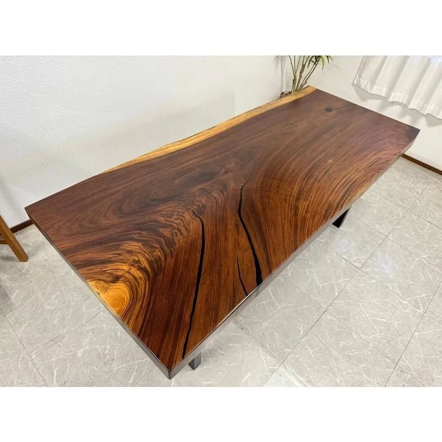 モンキーポッド 一枚板 アイアン 脚付 いろいろな一枚板を乗せて