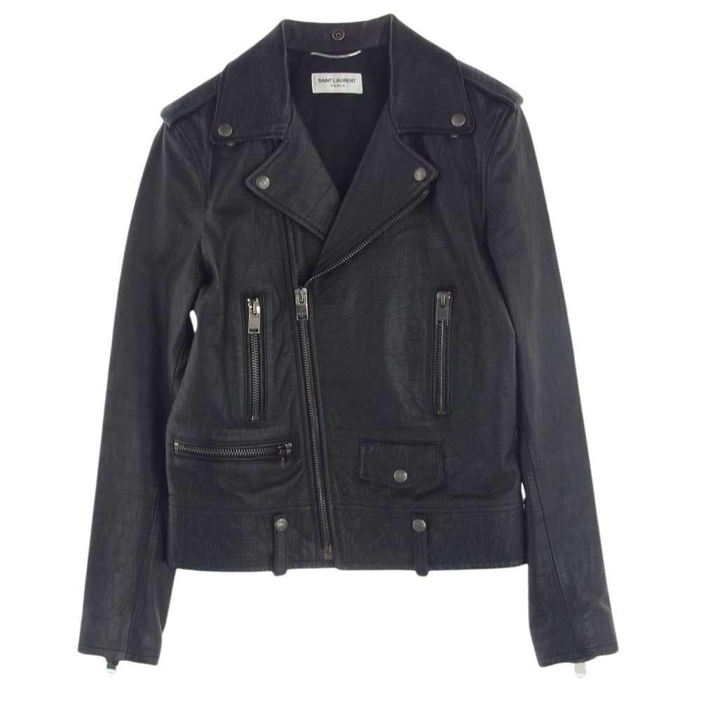 SAINT LAURENT サンローラン レザージャケット 397290 Y5OX1 エディ期 CLASSIC MOTORCYCLE JACKET L01  クロコ型押し クラシック モーターサイクル ダブル ライダース ジャケット ブラック系 44【中古】 - メルカリ