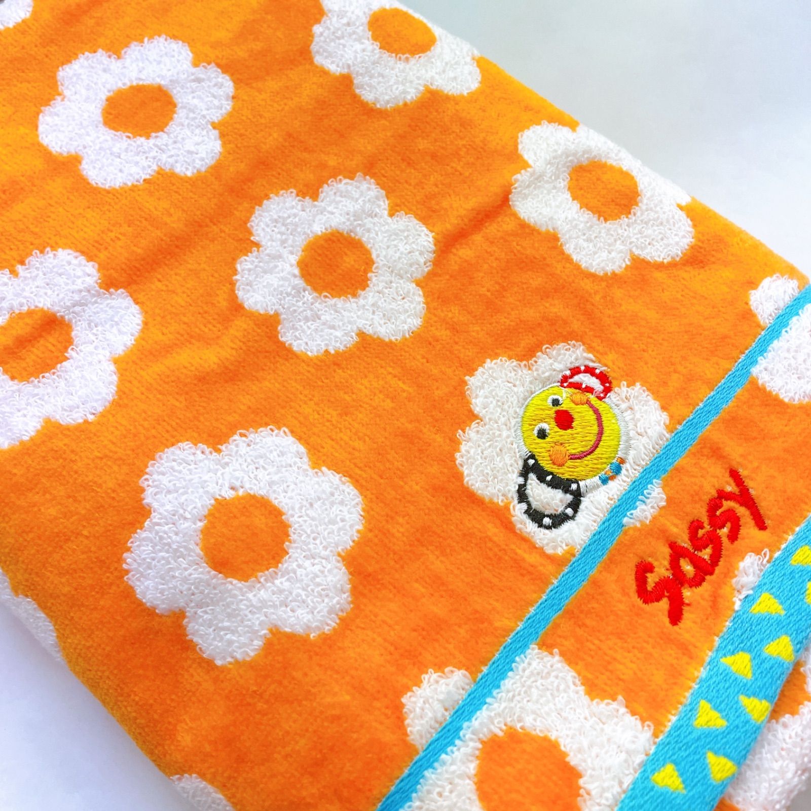 サッシー Sassy バスタオル プレゼント オレンジ 花柄 新品未使用