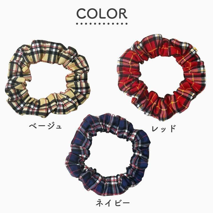 S M シュシュ チェック柄 犬用 猫用 首輪 シンプル 和柄 可愛い