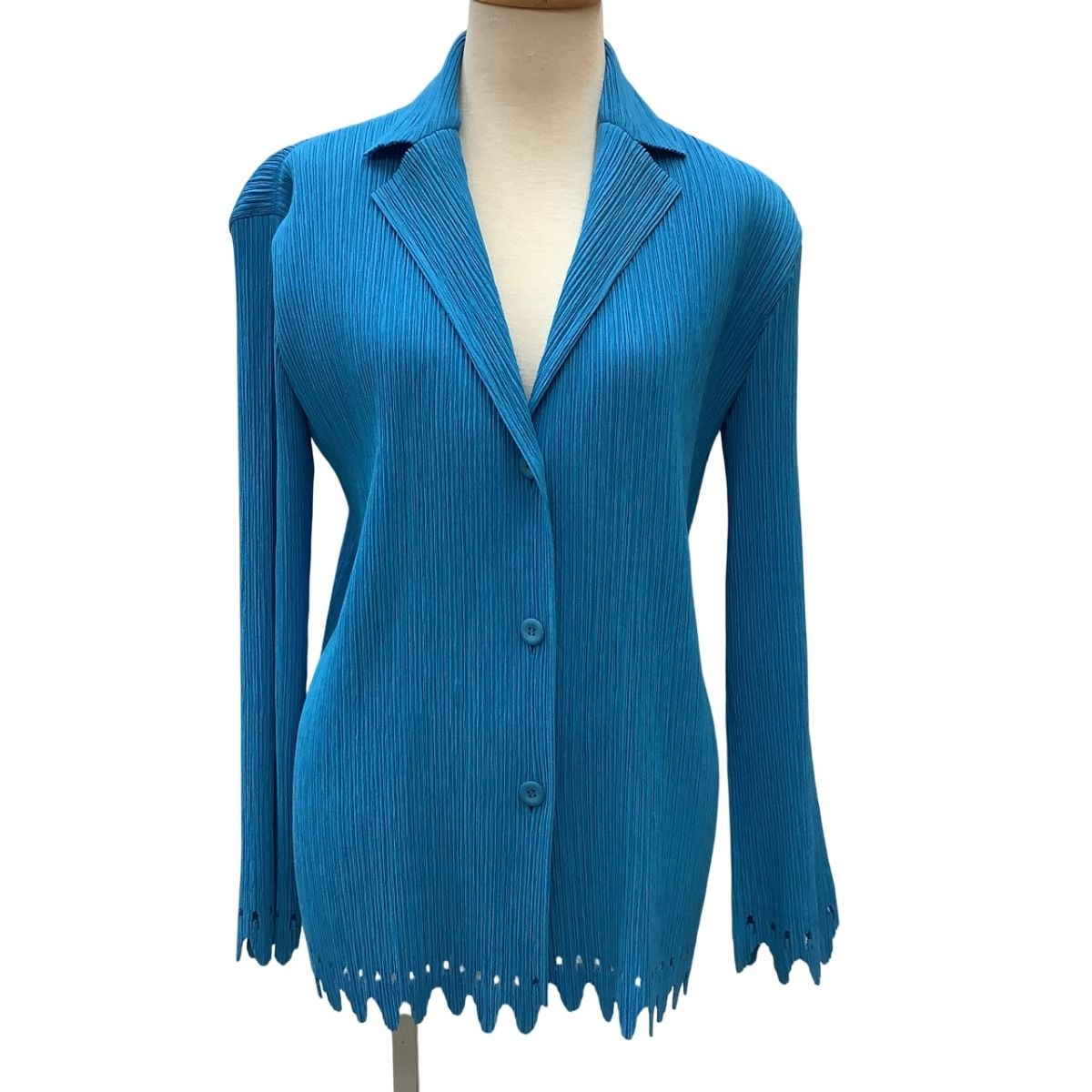 ♪♪ISSEY MIYAKE イッセイミヤケ 変形 プリーツ ジャケット SIZE 2 IM04FD606 スカイブルー