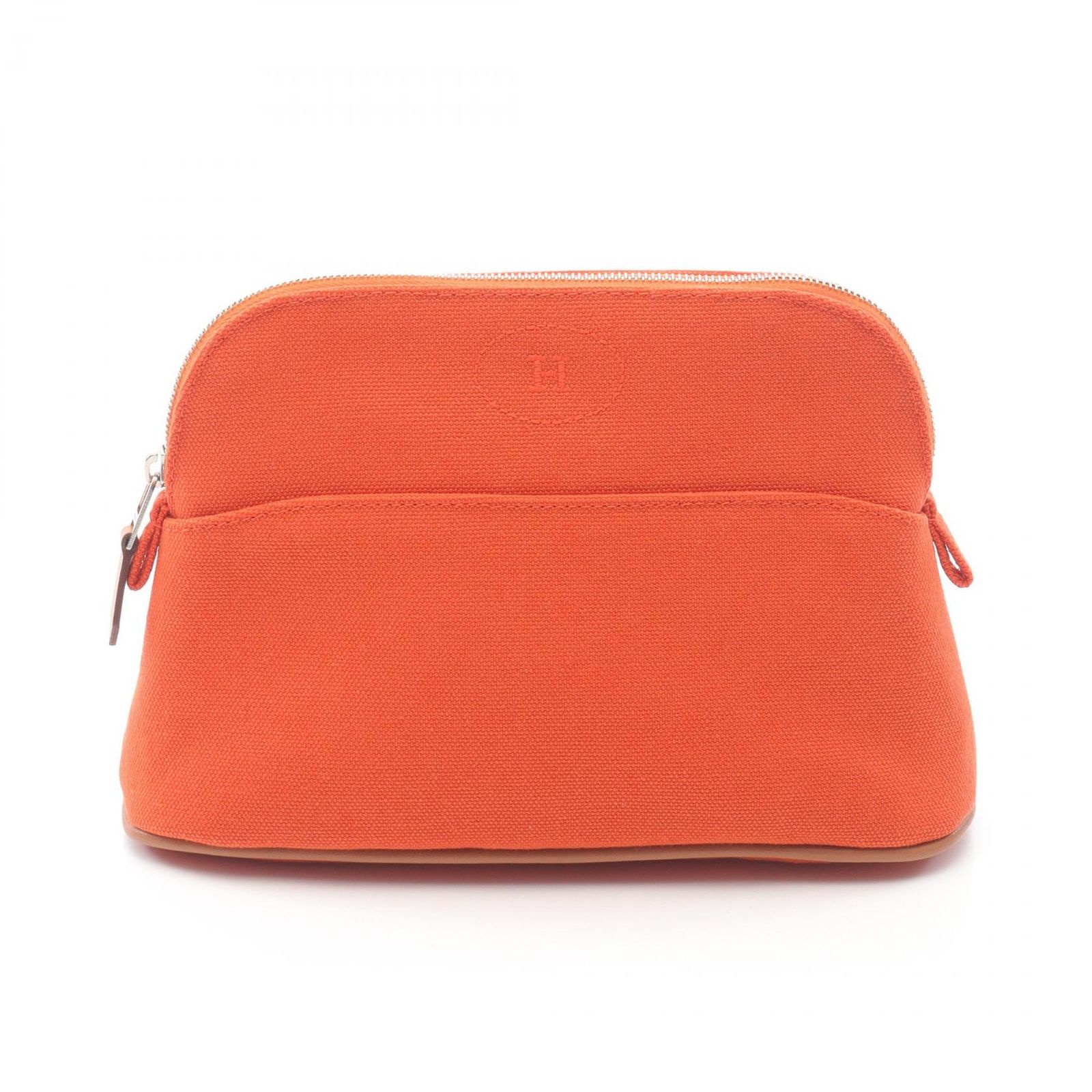 エルメス HERMES ポーチ ボリードポーチ20 オランジュ フー キャンバス レザー ボリードポーチ ミニ オランジュ フー レディース Used A