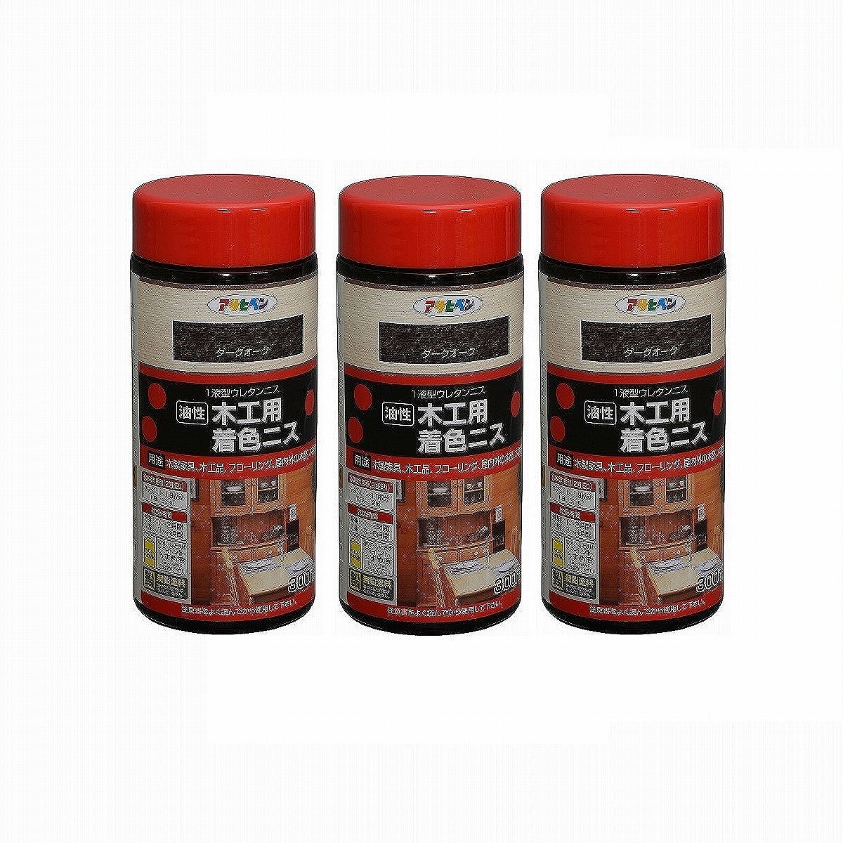 アサヒペン 木工用着色ニス ３００ＭＬ ダークオーク ６缶-