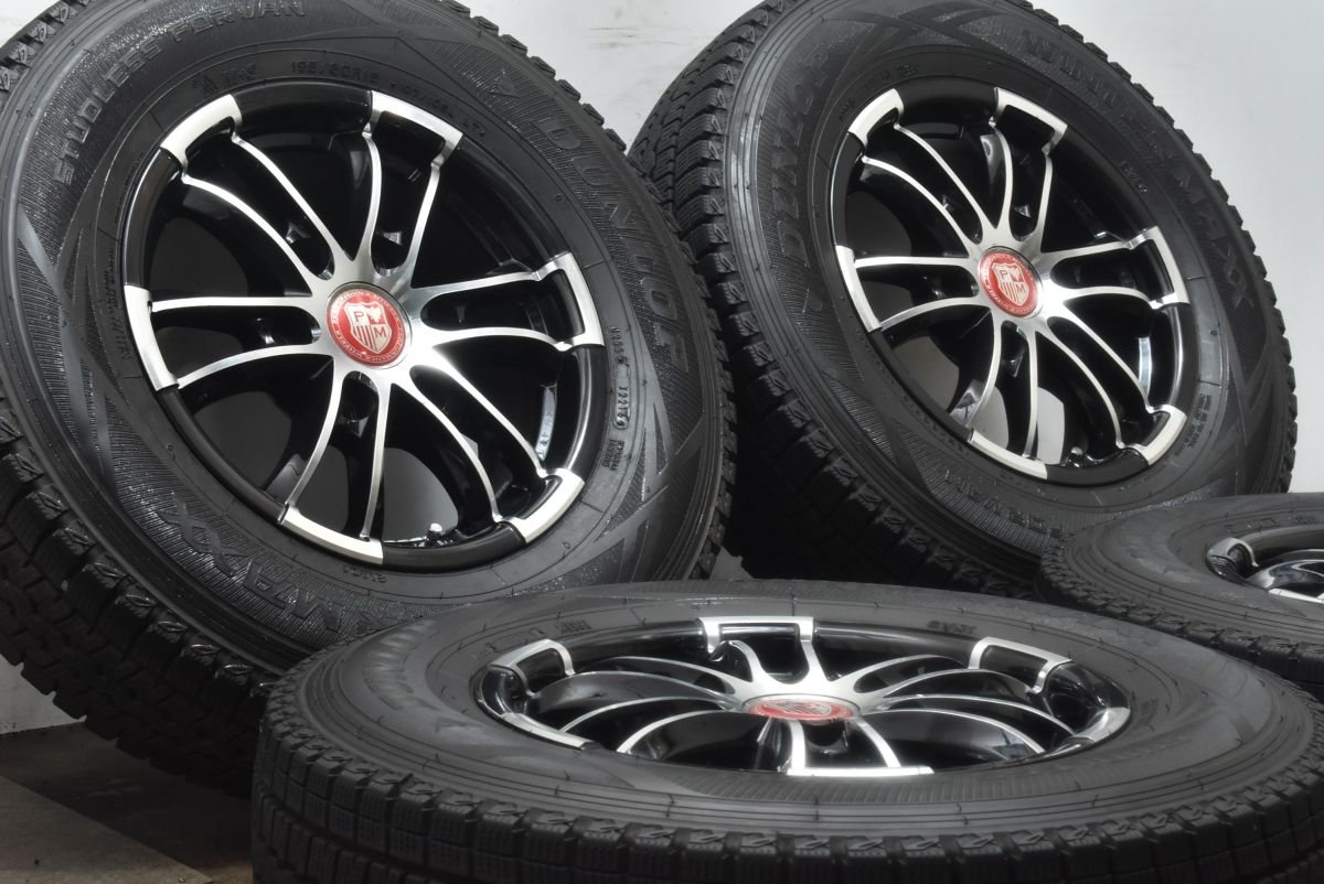 ハイエース用サイズ プレミックス 15in 6J 32 PCD139.7 ダンロップ ウインターマックス SV01 195 80R15 LTタイヤ レジアスエース