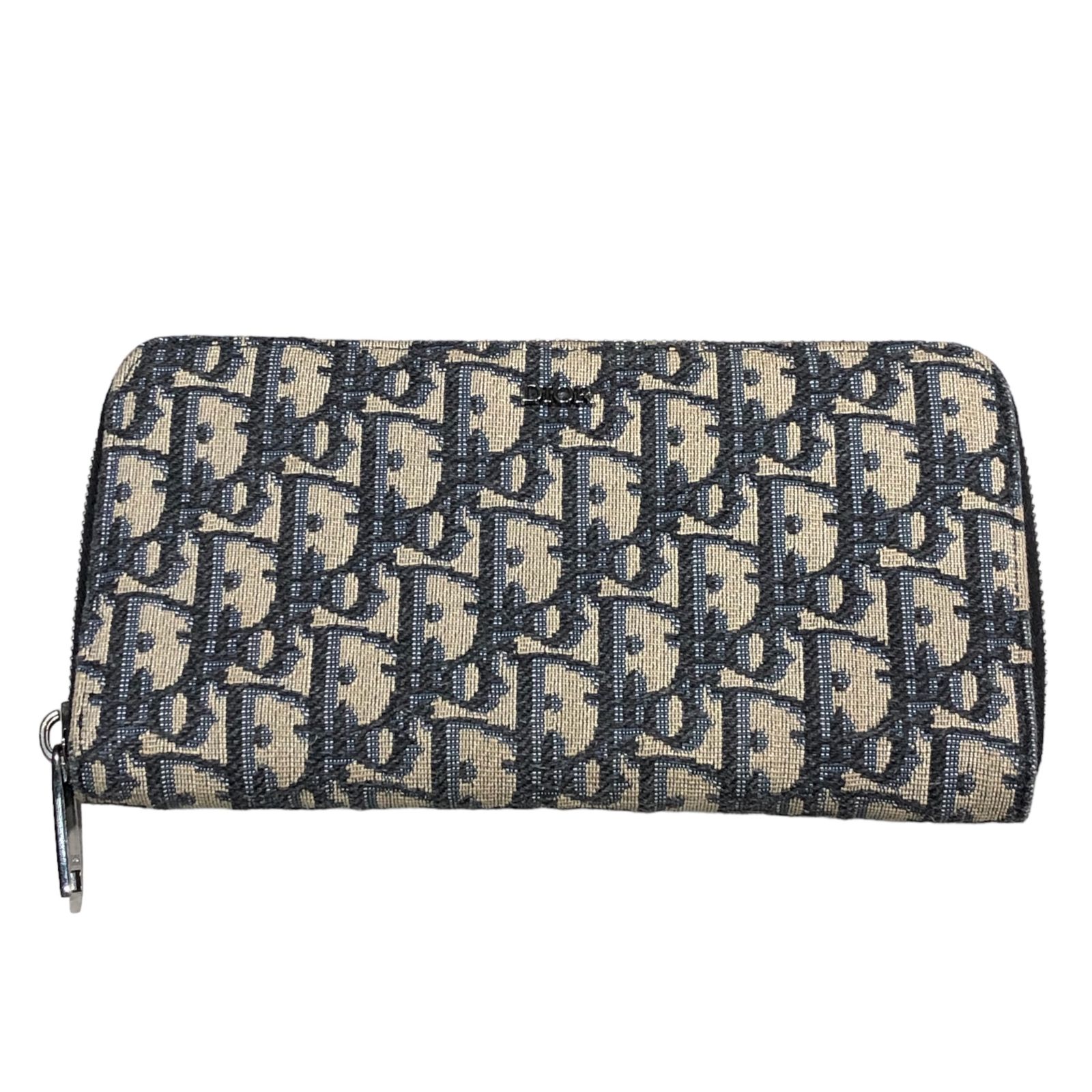 Dior(ディオール) Oblique jacquard long zip wallet オブリーグ ジャ 