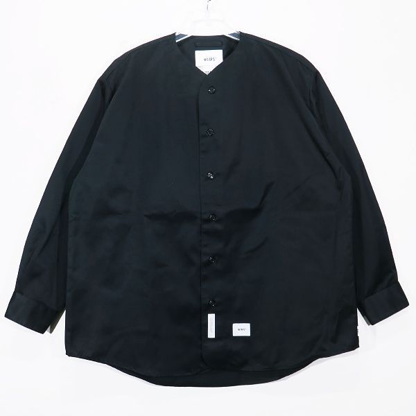 WTAPS ダブルタップス 22AW LEAGUE 01/LS/CTPL.TWILL 222TQDT-SHM04 リーグ ロングスリーブ コットン  ポリエステル ツイル シャツ ブラック 長袖 サイズ03(L) - メルカリ