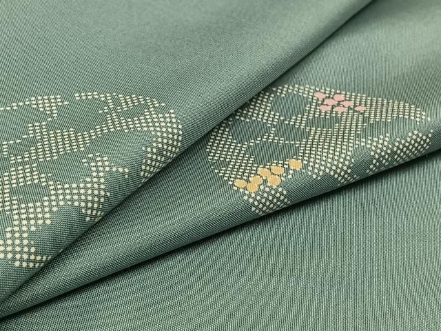 平和屋着物▽本場染大島紬 単衣 花丸文 正絹 逸品 AAAZ7152jh