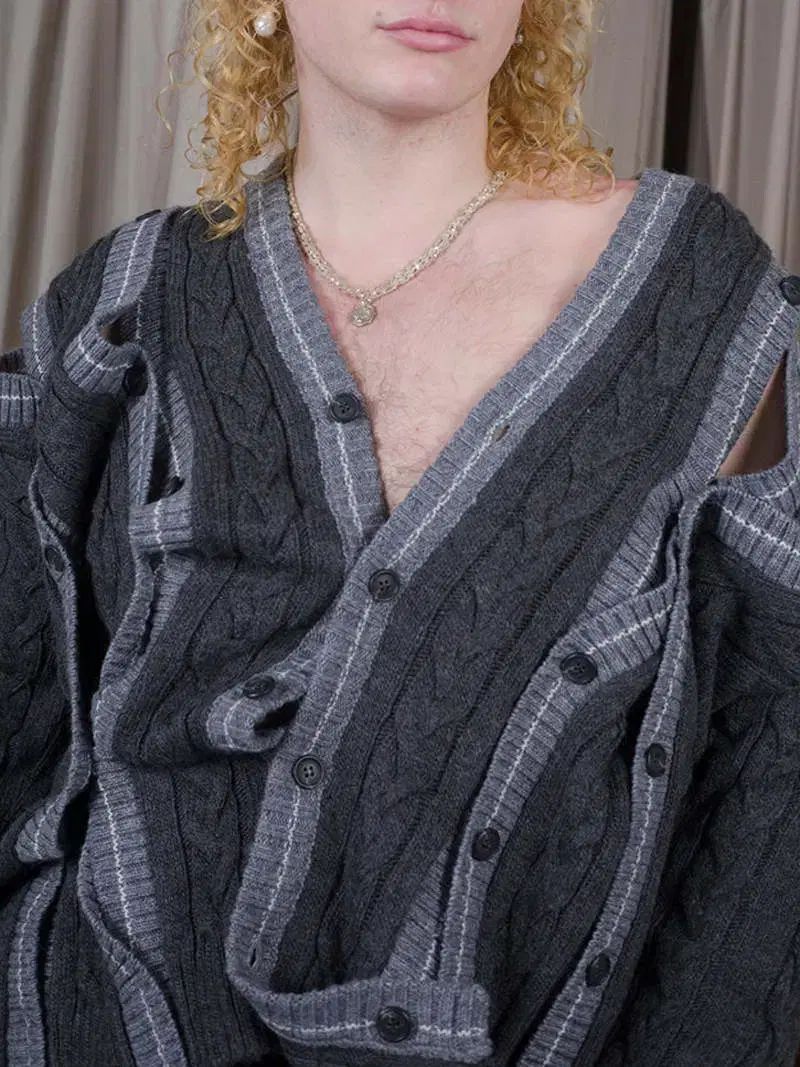 Y/Project SS23 ボタン ストライプ カーディガン