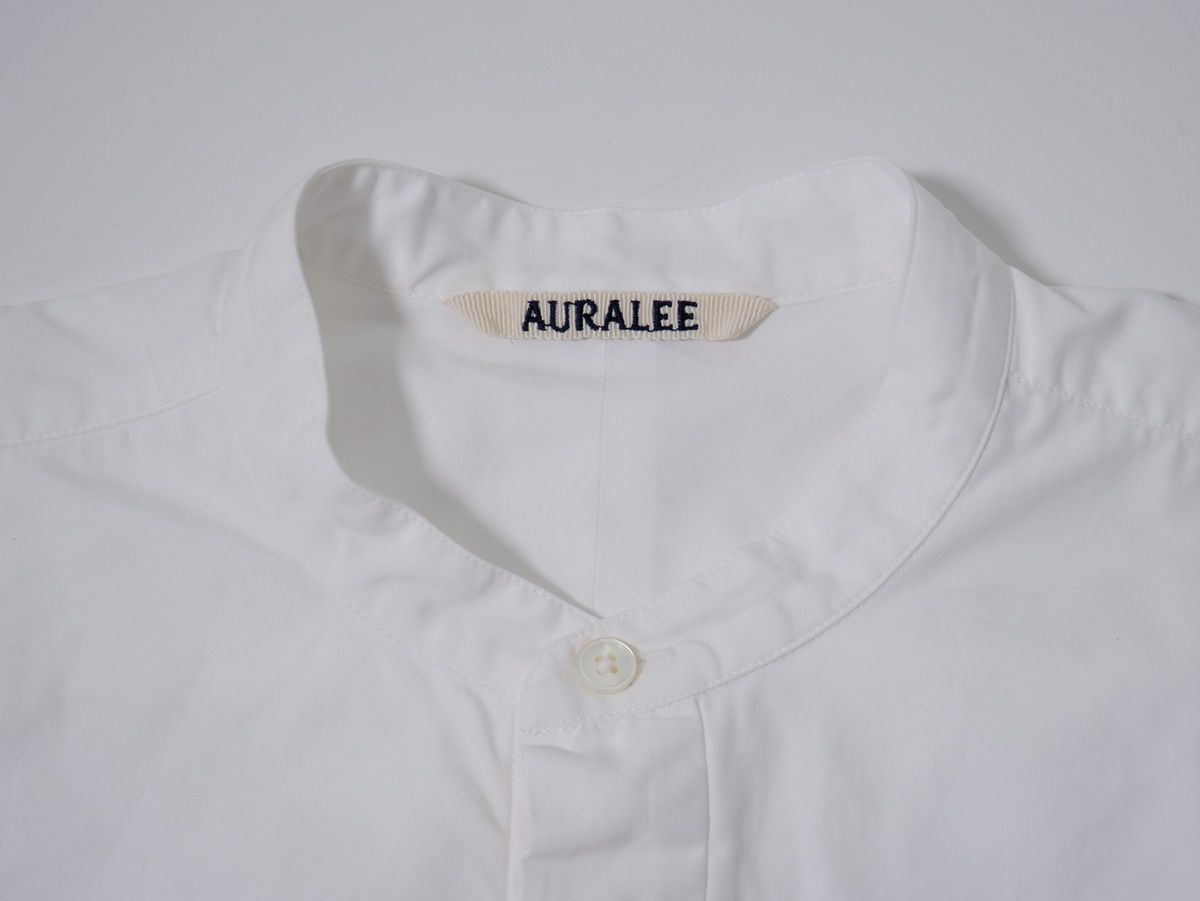 AURALEEオーラリー WASHED FINX TWILL HALF SLEEVED P/O SHIRTS スタンドカラープルオーバーシャツ[LSHA78761] AURALEE | WASHED FINX TWILL HALF SLEEVED SHIRT WOMEN