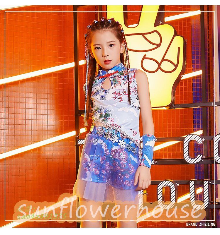 キッズ ダンス衣装 舞台衣装 ショーダンス ワンピース スカート 韓国風 K-POP ダンス大会 Kポップ お揃い ジャズ HIP-HOP イベント 個性的 am4a891375 LLC-HASEGAWATOSO_COM