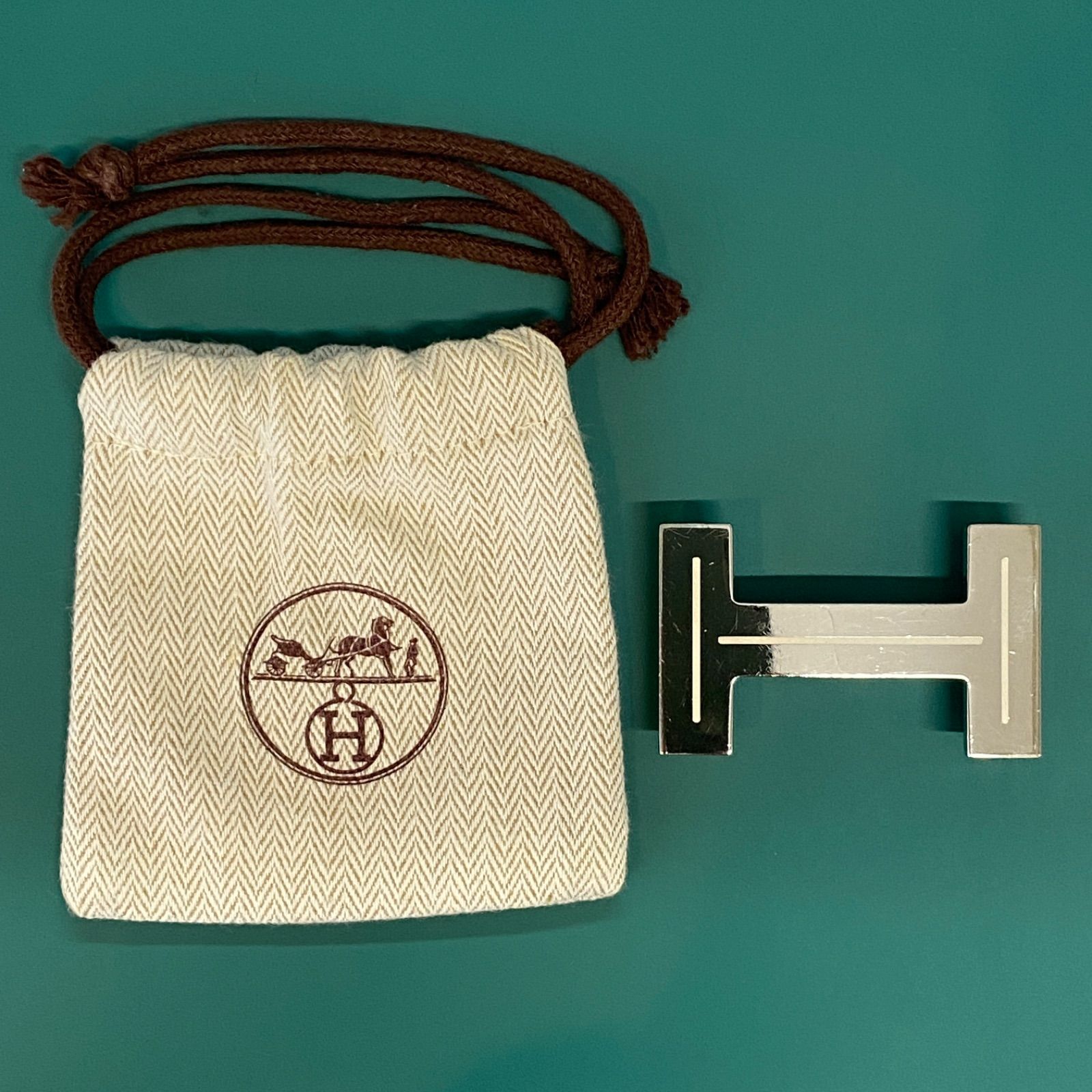 HERMES エルメス Hロゴ Hバックル ベルト用 保存袋付 1セット - メルカリ