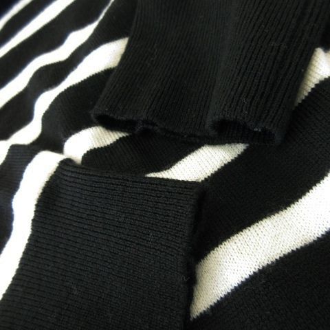 ジョンスメドレー JOHN SMEDLEY アナイ for ANAYI ニット セーター モックネック 長袖 ウール ボーダー S 黒 ブラック /CK25 JOHN SMEDLEY - ジョンスメドレー アナイ ニット セーター