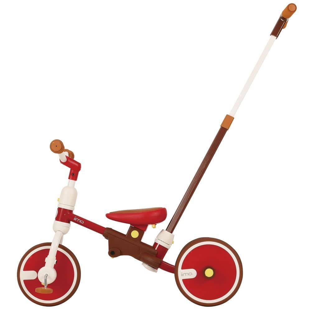 在庫処分 1064 カジキリ押棒三輪車 三輪車 レッド トレーニングバイク イイモ iimoスイッチバイク 3WAY 3in1 エム アンド エム 1.5歳から M-M