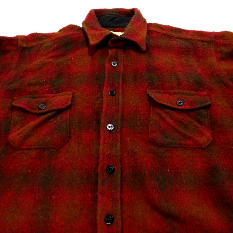 【70's〜80's】Melton company ウールCPO アメリカ製 80s USA製 vintage melton チェック柄 CPO 長袖ウールシャツ メンズ
