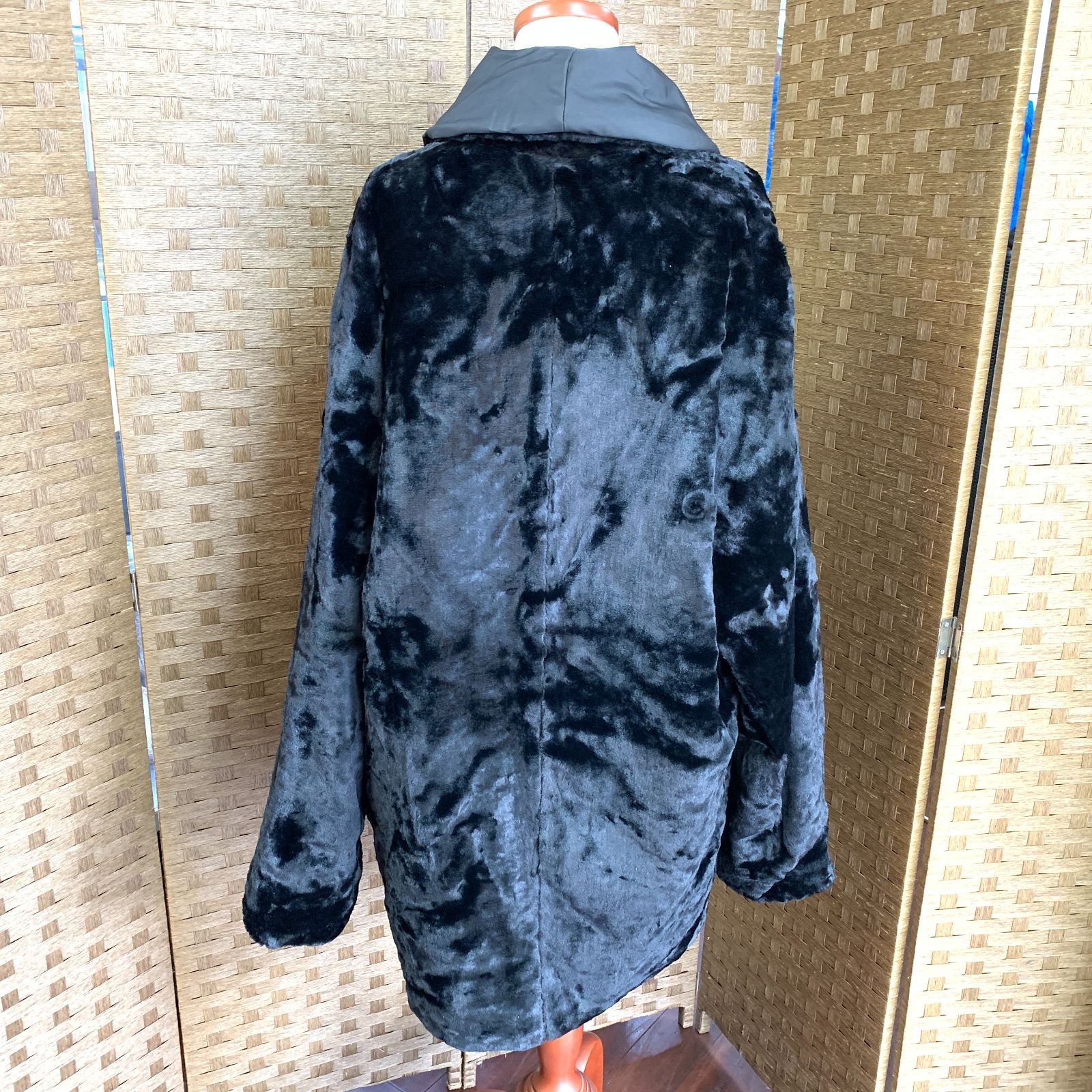 f001 YO 美品 FENDI フェンディ ミンク 365 リバーシブル ロングコート 