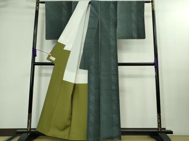 平和屋着物 上 結城紬 はたおり娘 100亀甲 飛び亀甲柄 花間道 やまと誂製 ♥ DZAB0176kh5