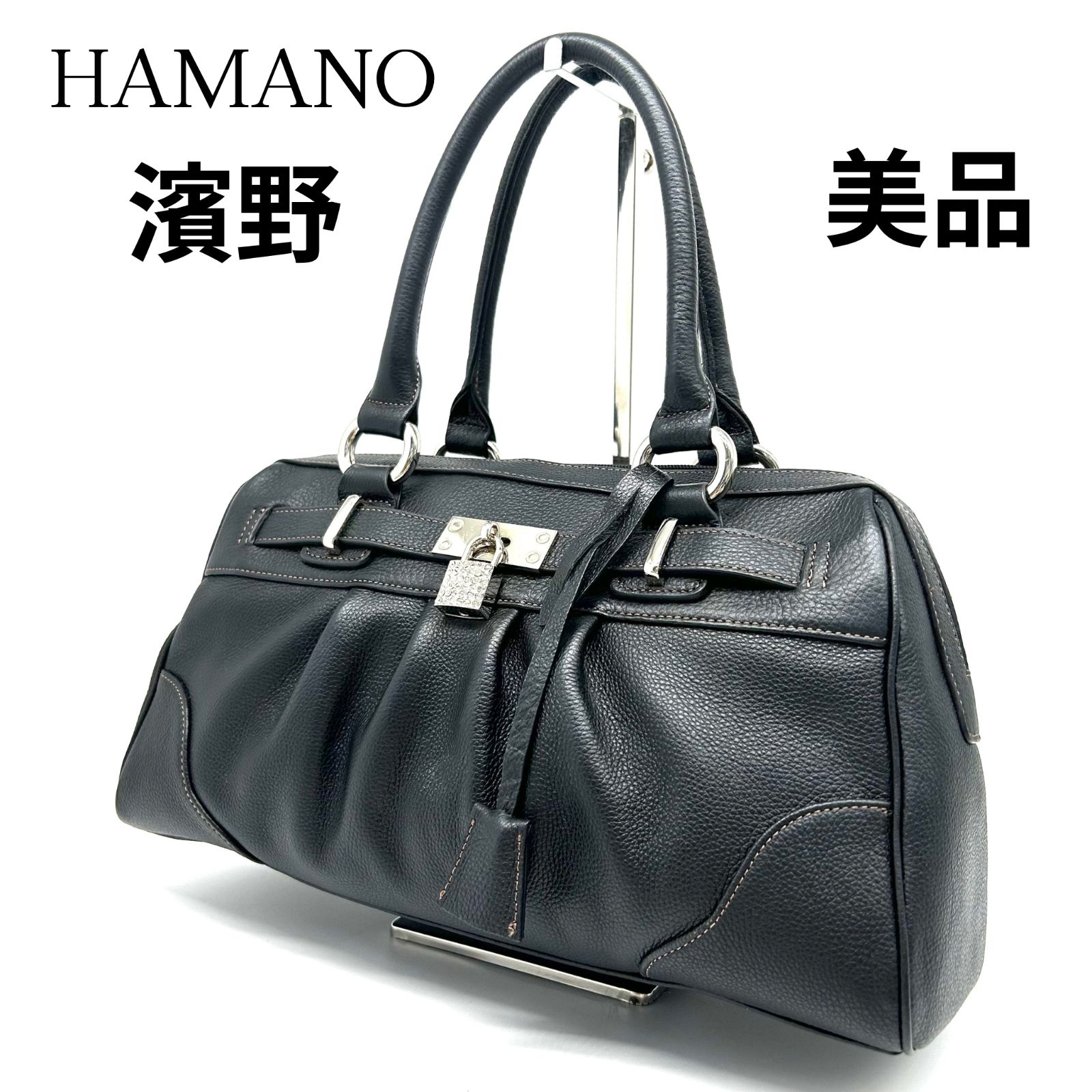 HAMANO フォーマルバッグ 黒 ブラック 金具 冠婚葬祭 ハンドバッグ