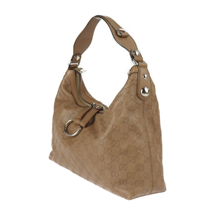 GUCCI グッチ ハンドバッグ 232961 レザー ブラウン系 シルバー金具  