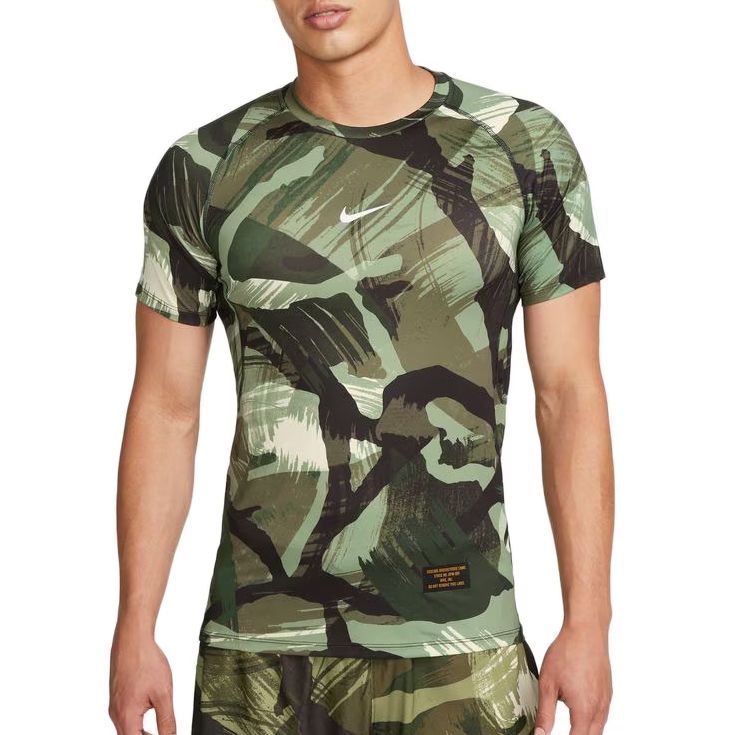 ナイキ nike Dri-FIT ショートスリーブ スリム カモ トップ ランニングTシャツ 半袖 メンズ 男性【fb7935-386】陸上・ランニング用品 XXL (386)グリーン