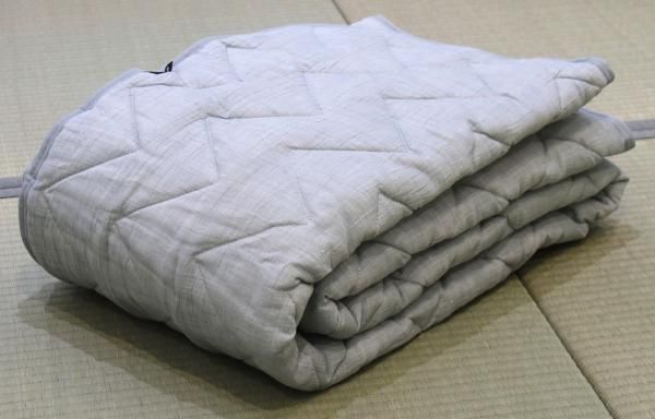 3営業日で発送 ルナール 近江麻 竿干しちぢみ敷パッド 100×205cm グレーグリーン asapad-gg