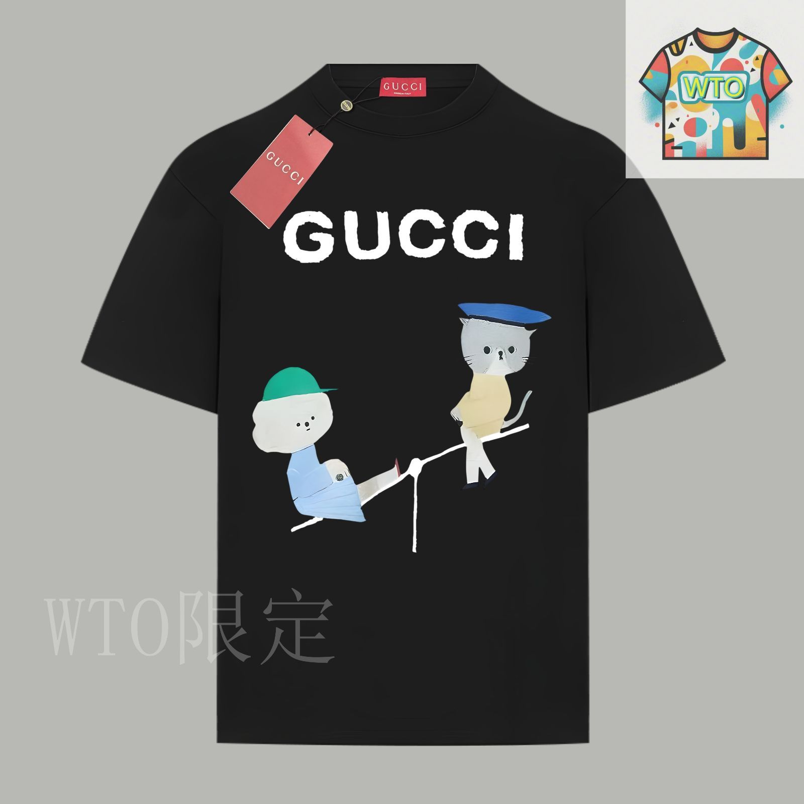 今日WTO】Gucci 限定アニマル ロゴ プリント T シャツ-VC63